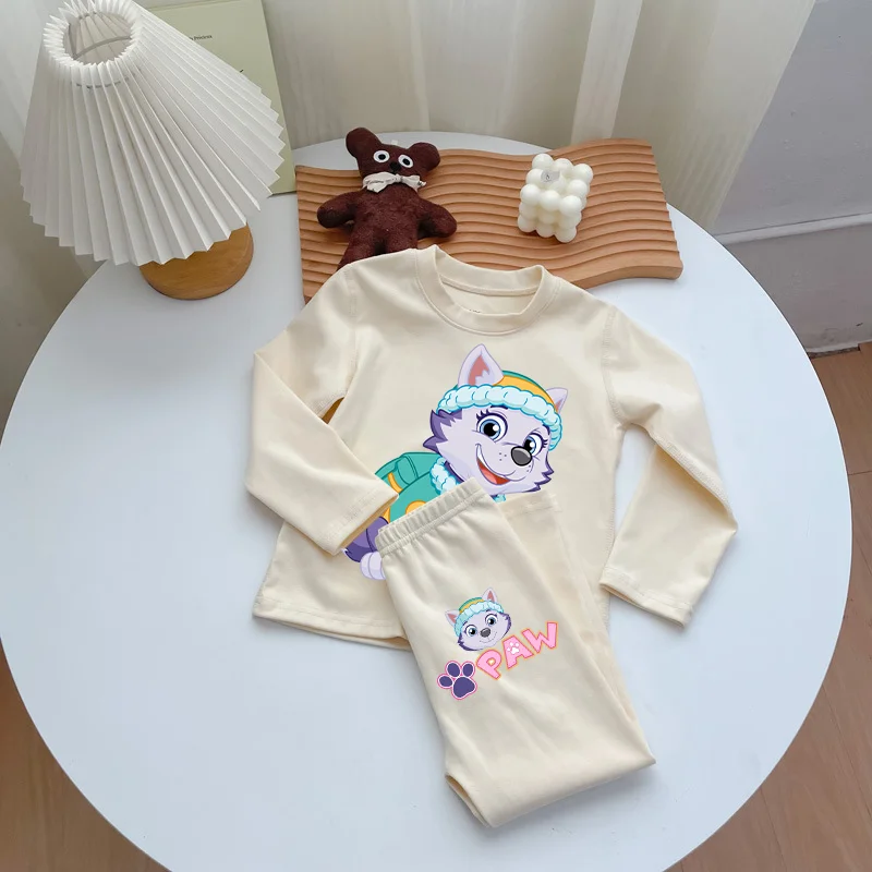 PAW Patrol Pajamas Suit Cartoon Printed Soft Comfortable Long Sleeves Boys Girls Clothes Fashion Anime Tops Pants Birthday Gifts