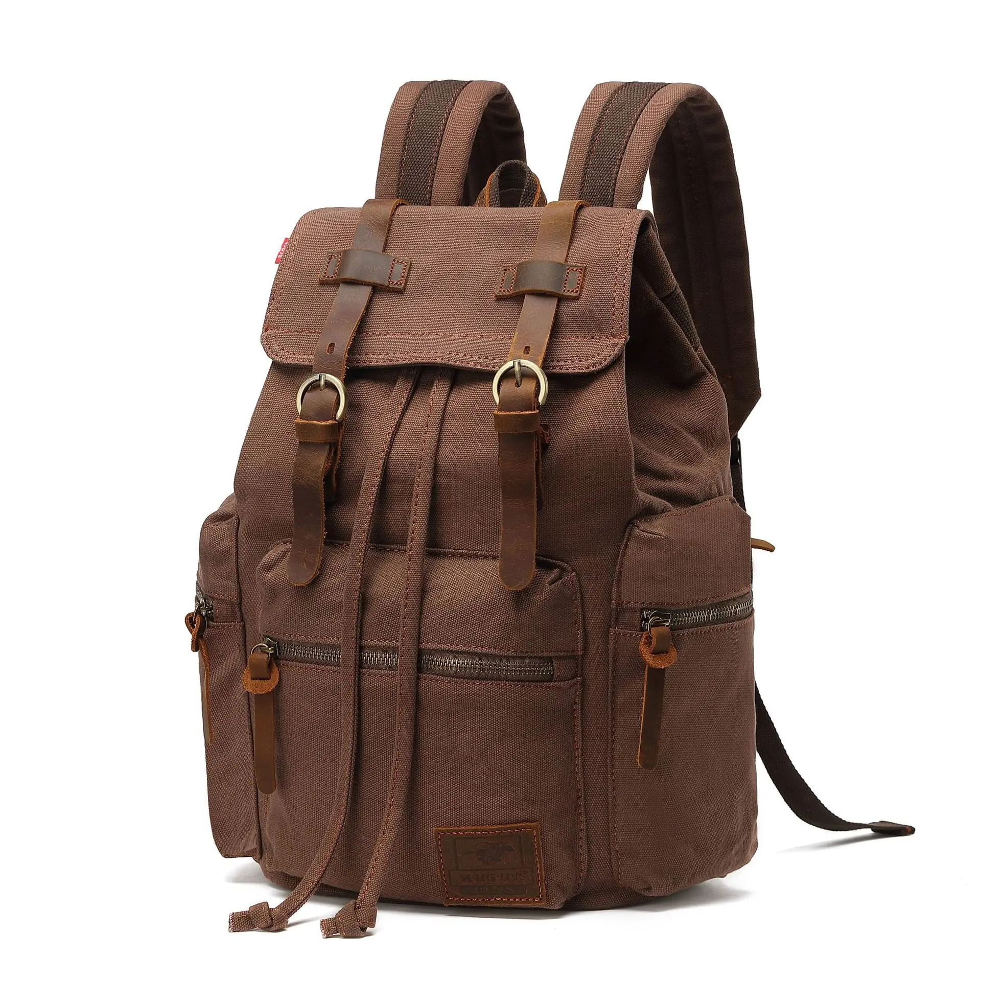 Bolsas de viaje para hombre, mochila de gran capacidad para ordenador portátil, mochila escolar Vintage de lona