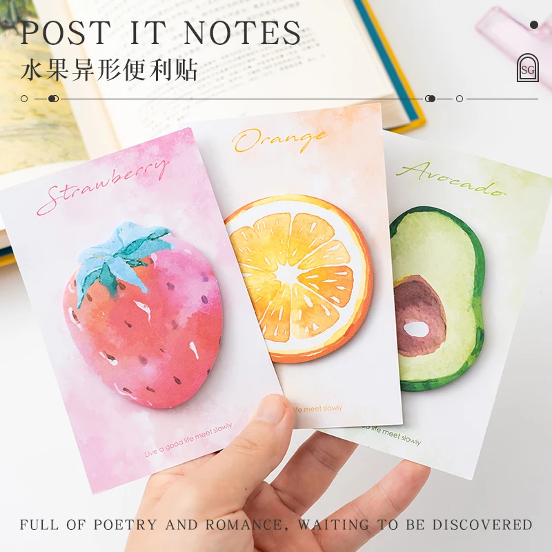 4pcs creative fruit sticky note ins cartoon n times stickers shaped label stickers cute sticky girl message sticky notes