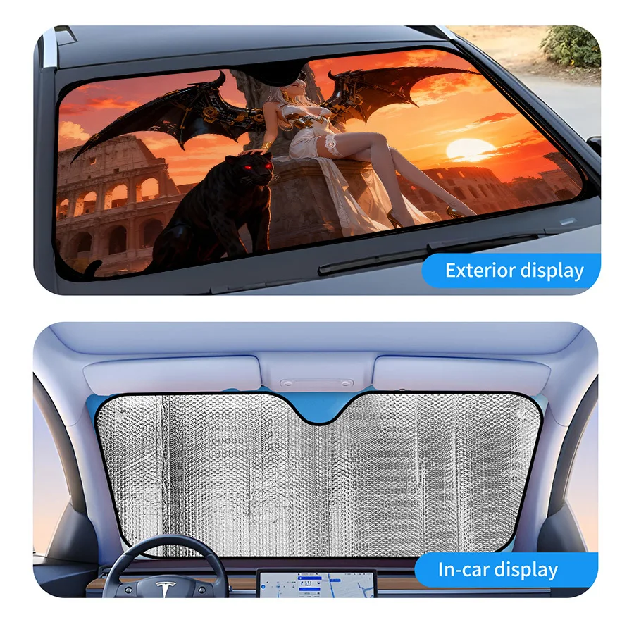 Multi-Functional Foldable Car Window Sunshade 3 Sizes, UV Protection, Easy Installation For Windshield, Front/Rear Windows, Idea