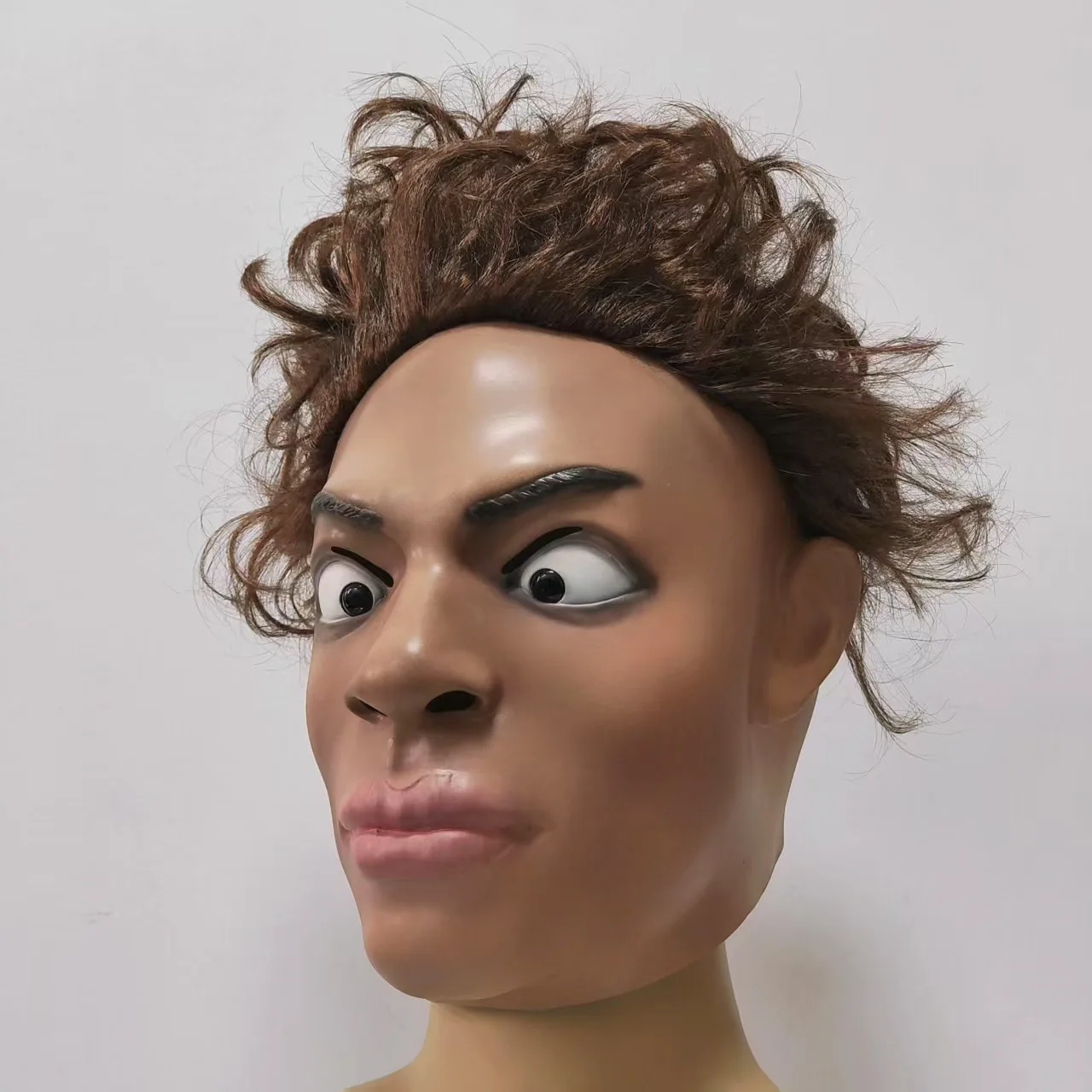 Realistische Latex-Menschenkopfmaske für Männer, Party-Scherzartikel, Kostüm, Halloween-Cosplay-Maske – Detail 4