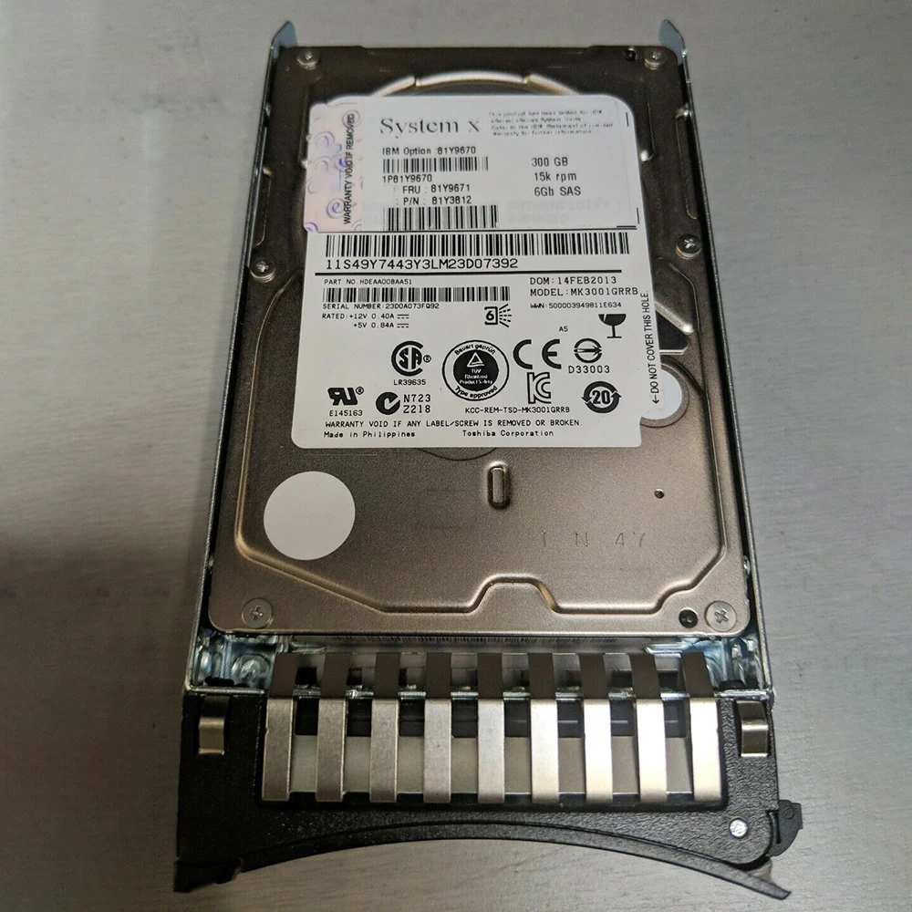 Per HDD IBM 81 y9671 300G 15K SAS 2.5 ''6GB 81 y3812 M2 M3 M4 disco rigido