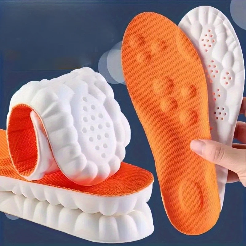 Latex Sport Insoles Elasticity 4D Shock Breathable Deodorant Insoles Arch Support