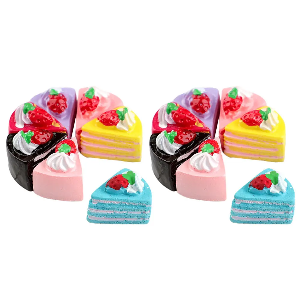 12 Stuks Miniatuur Taart Selectie Decoratieve Pretend Food Mini Dessert Set Mini Keuken Scène Ornament Miniatuur Dessert Cake