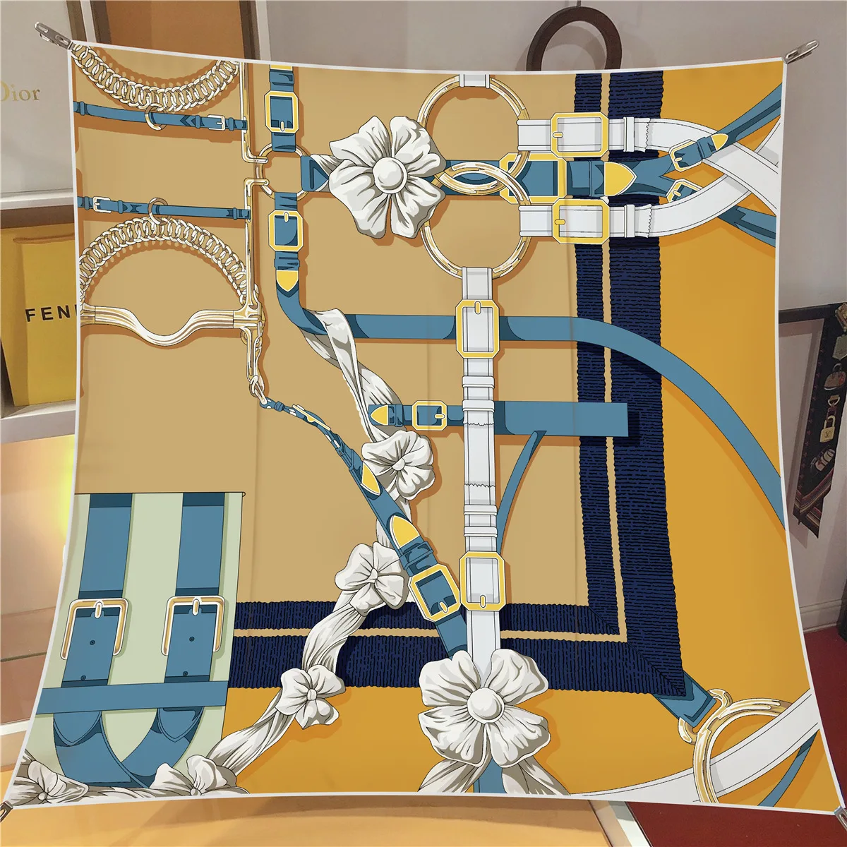 

Новый весенний квадратный шарф 90, настольный саржевый шелковый платок ручной работы, высококачественный платок, машинный керлинг, женский стильный и элегантный