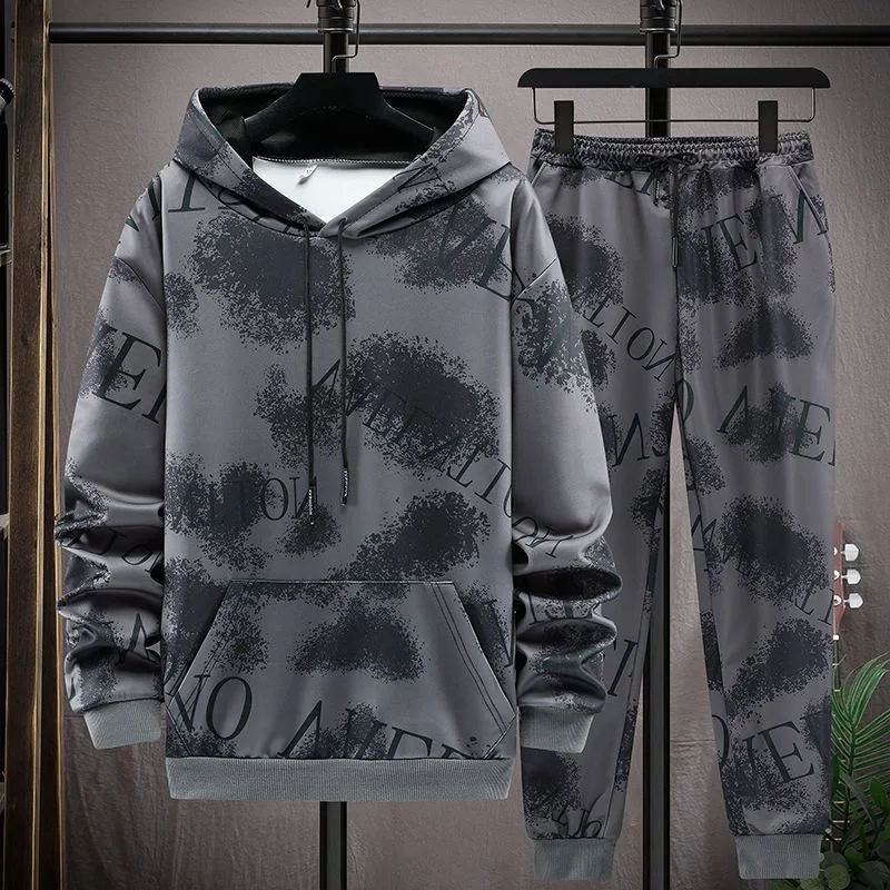 2023 Spring and Autumn New Fashion Trend Camouflage Hoodie Set Men\'s Casual Relaxed Comfortable High Quality Two-Piece Set M-3XL