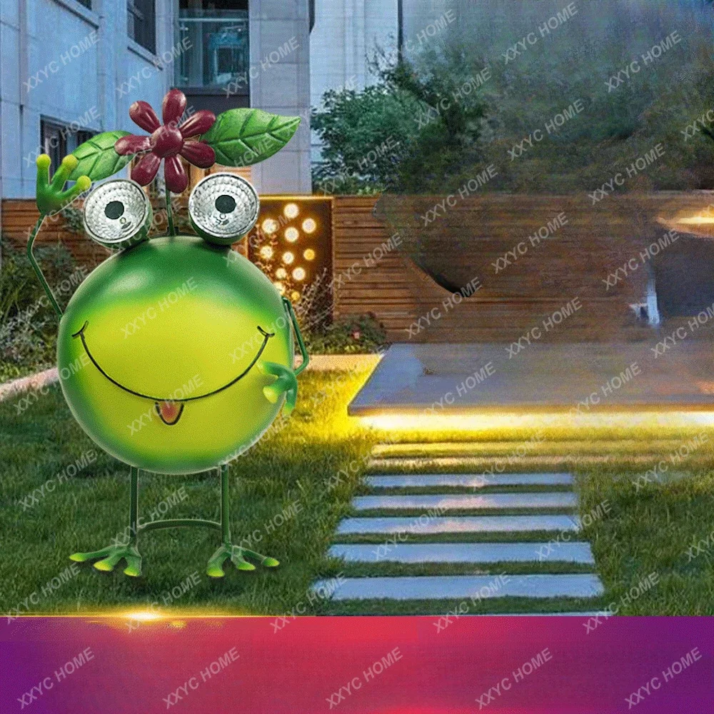 Light Energy Solar Outdoor Light Iron Frog Animal Garden Courtyard Decoration Balcony Layout Waterproof Lamps