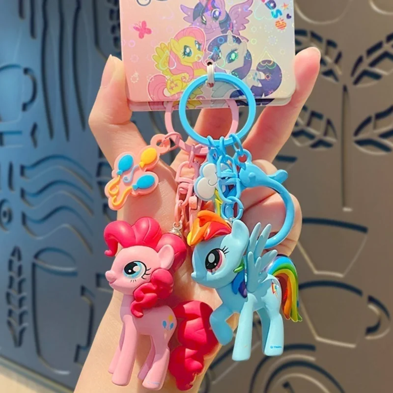 Cartoon My Little Pony Car Keychain Pendant Cute Cartoon Doll School Bag Pendant Small Gift Couple Cute School Bag Pendant