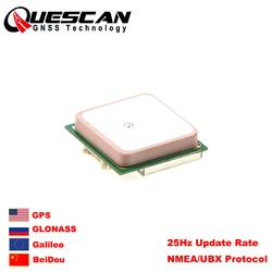 QUESCAN G10A-F33 25Hz GPS Module with Antenna GNSS Receiver GPS Galileo BeiDou GLONASS QZSS SBAS for FPV Drone Racing Car