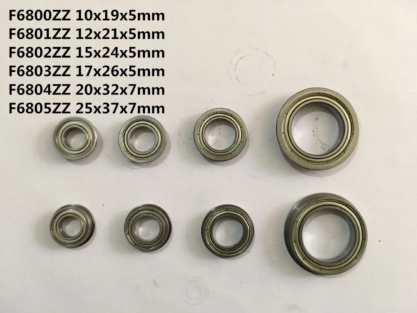 2-5pcs F6800ZZ F6801ZZ F6802ZZ F6803ZZ F6804ZZ F6805ZZ 25x37x7mm Flange Thin Wall Ball Bearing Metal Shielded Flange Bearing