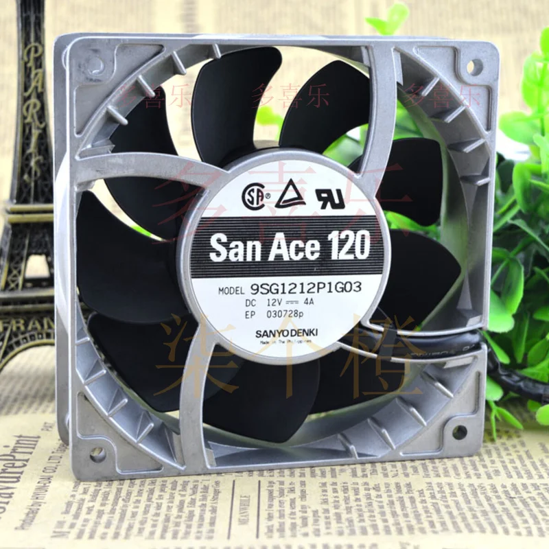 ZMZM  for  SANYO 9SG1212P1G06 12CM 12038 12V Aluminum 4A Cooling Fan High Air Volume