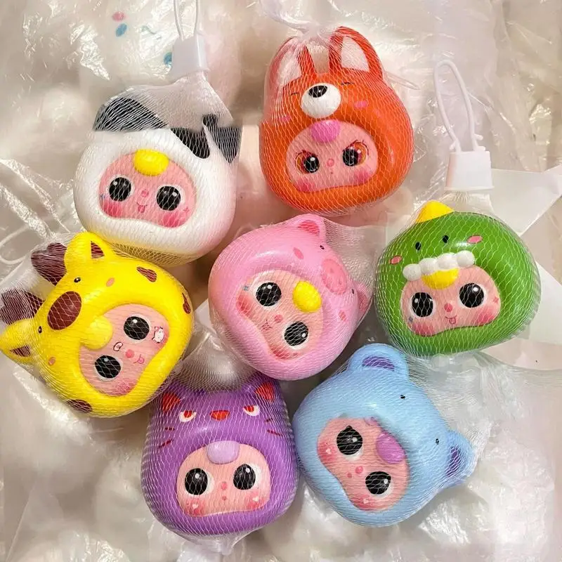 Brinquedos de apertar alívio do estresse macio espremer boneca para crianças figura dos desenhos animados brinquedo para alívio do estresse bonito lento rebote brinquedos para