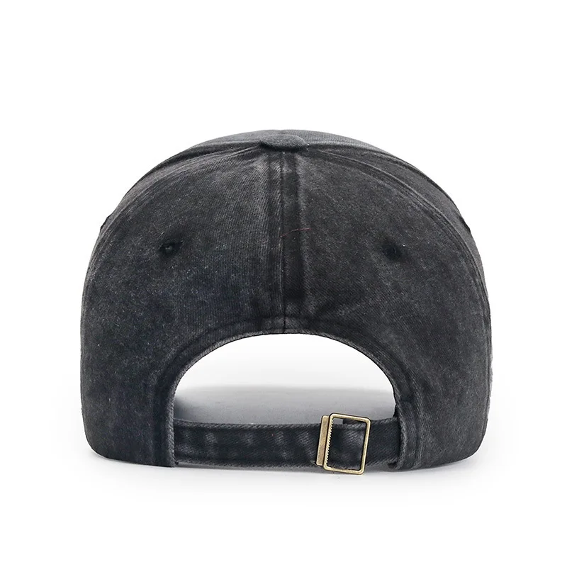 Retro Stamped Bull Head Duck Tongue Baseball Cap Fashion Distressed Letter Embroidery Outdoor Casual Sun Hat