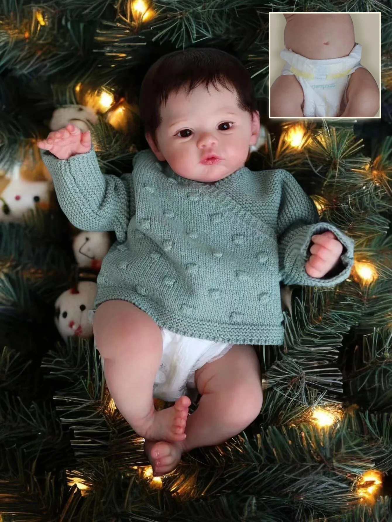 

19 Inch Meadow Full Body Soft Silicone Girl Boy Reborn Baby Doll 3D Skin Tone Toy Gift Lifelike Bebe Reborn Toys