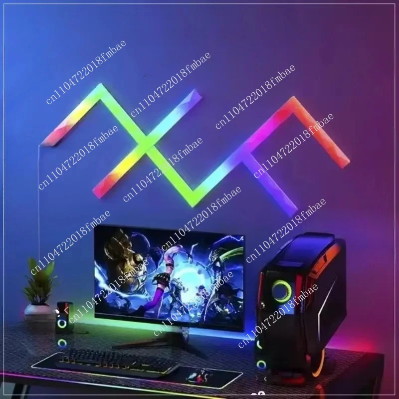6Pcs 9Pcs 12Pcs DIY WIFI RGB LED Wall Night Light Bar, APP Control Game Room Decoration