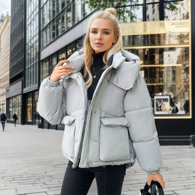Women's Short down Cotton-Padded Jacket Warm Autumn Winter Coat Thick Bread Clothing Style