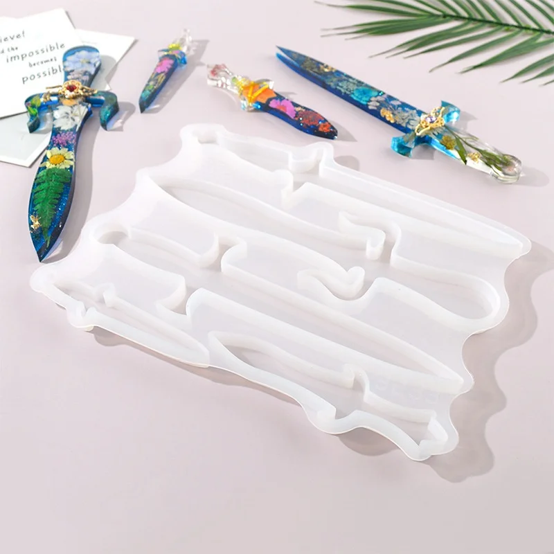 Moule en Silicone fait à la main, mélange de bricolage, coupe-épée, couteau en forme de bijoux, moules en résine époxy cristal, artisanat, outils de moulage de bijoux