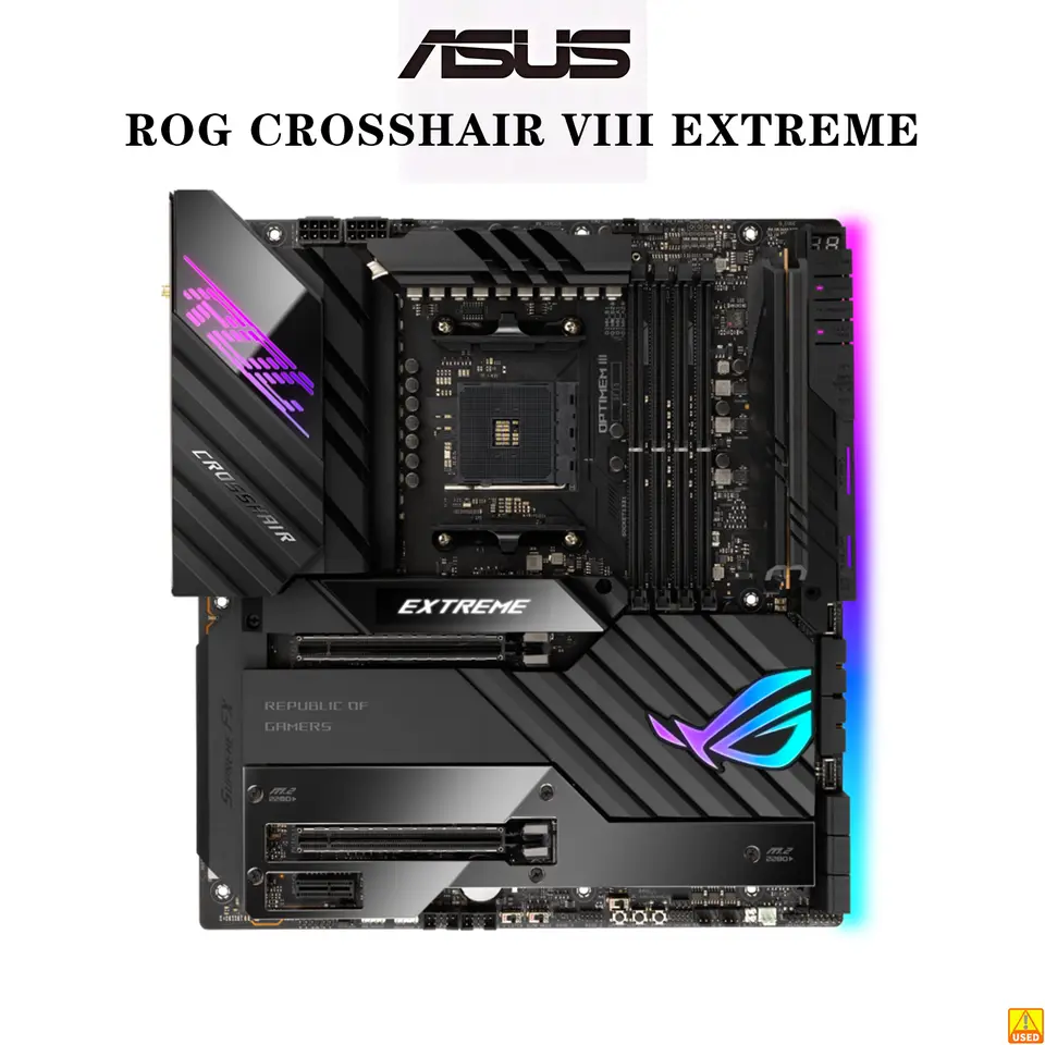 لوحة أم ASUS ROG CROSSHAIR VIII EXTREME مقبس AM4 CPU DDR4 5000(OC) MHz ذاكرة شريحة X570 موسعة ATX