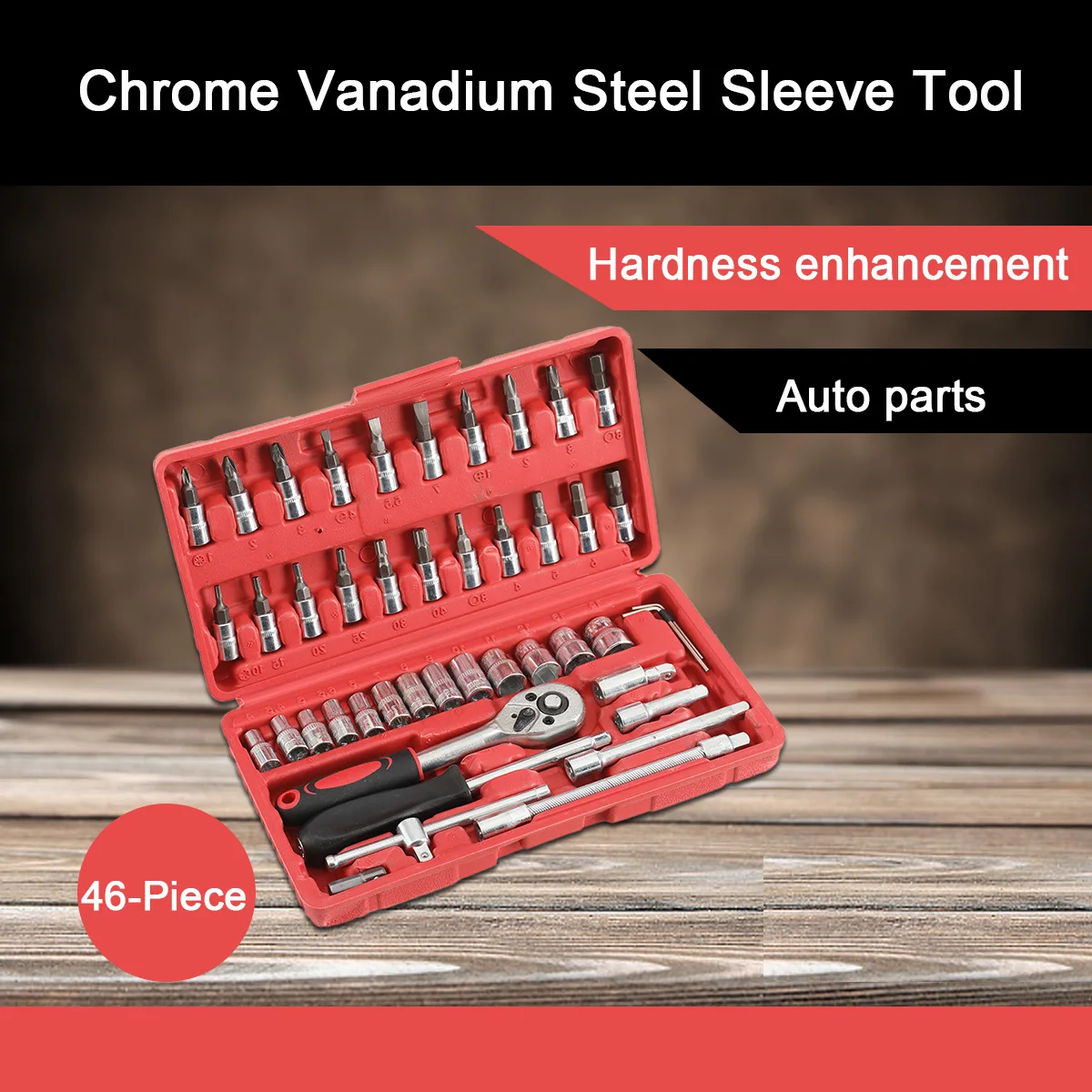 

46pcs Socket Set Auto Repair Multi-functional 1/4 Inch Drive Socket Ratchet Wrench Set Round Edge Drive Socket Motorcycle Repair