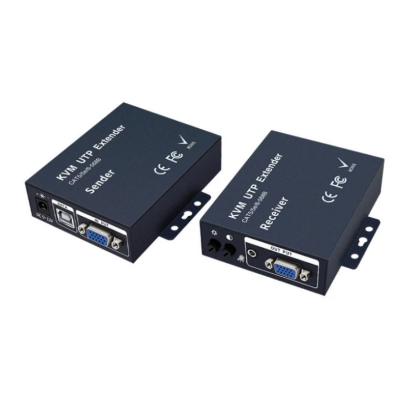 RX TX Kit VGA KVM USB Extender 200m Over Cat5E Lan Cable Support Mouse Keyboard