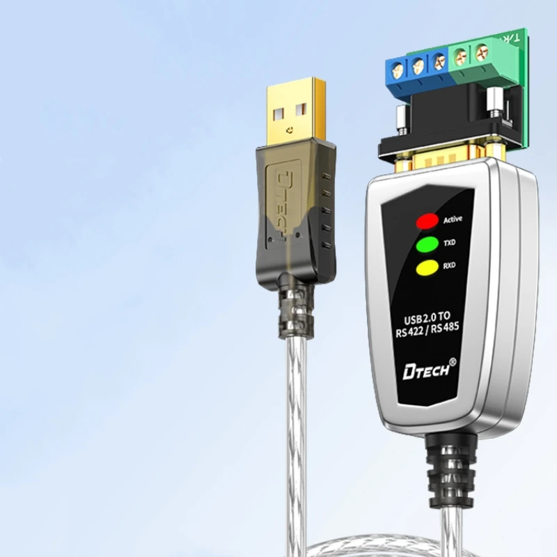 

DTECH DT-5019 USB2.0 a Male to RS-485/422 Serial Converter Adapter Communication Wire Cable 1.2M