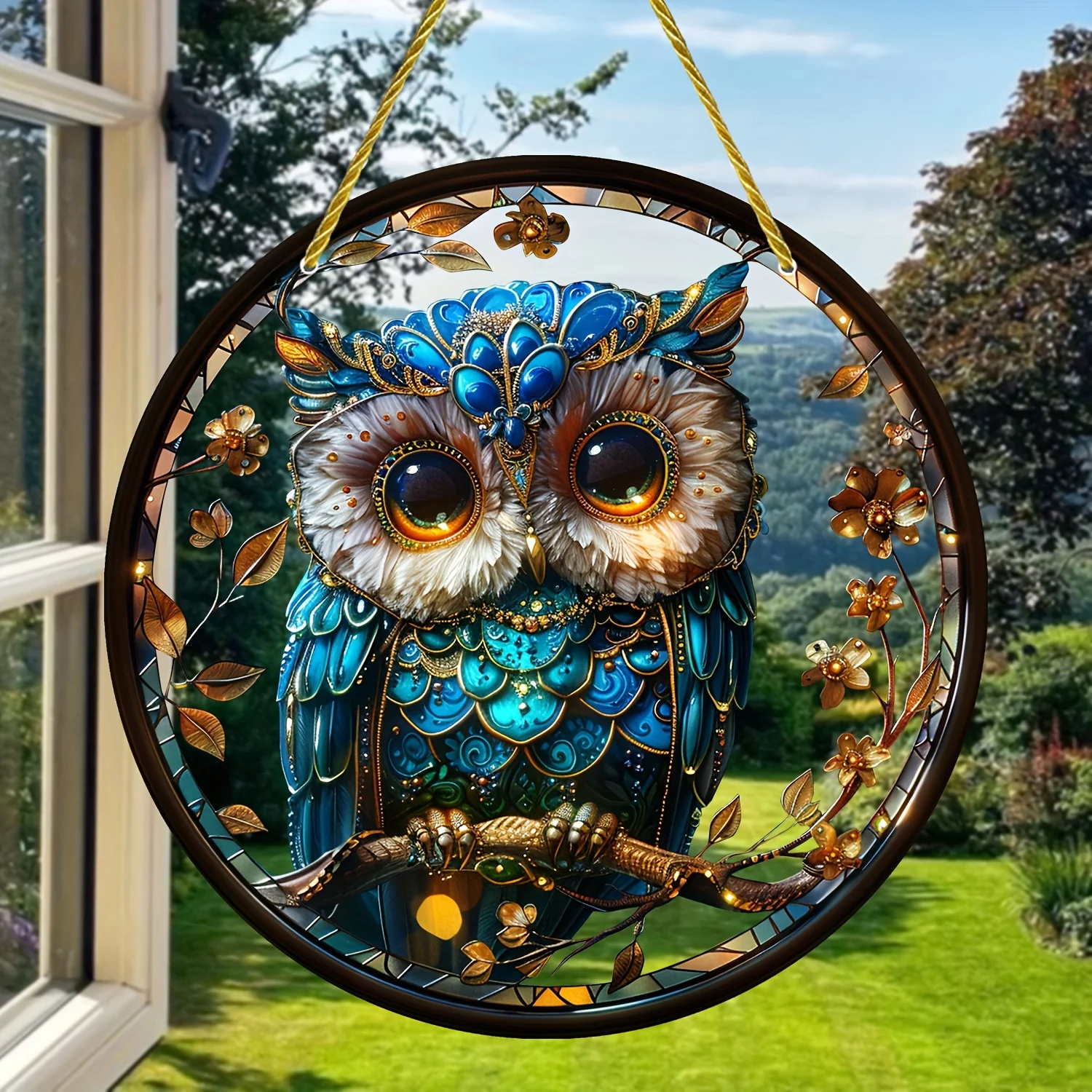 Charming Owl Sun Catcher-Colorful Acrylic Window Hanging, Perfect Gift For Mom&Grandma,Ideal For Home,Garden,Patio Decor (8