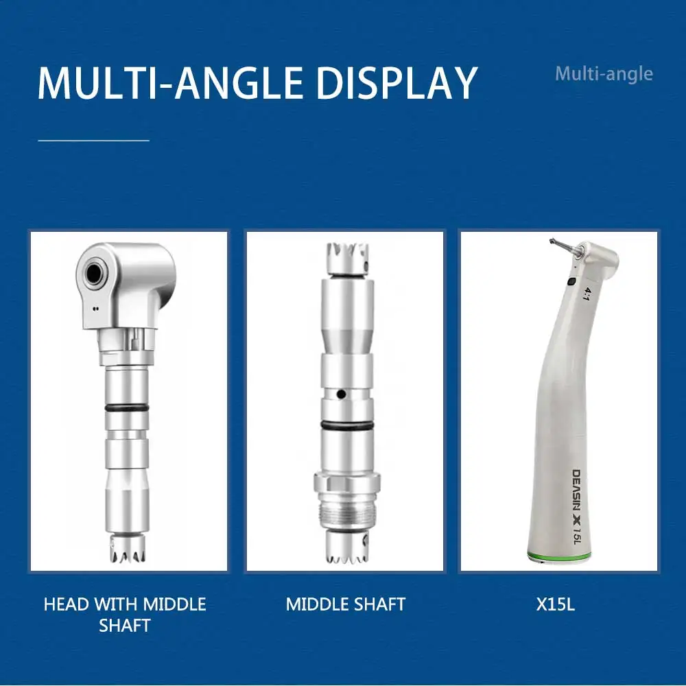 DEASIN Zahnärztliches Endodontie-Gerät Winkelstück Dental 4:1 Glasfaser Niedrigdrehzahl X15L Grüner Ring Handstück – Detail 6