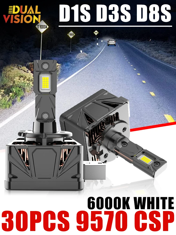 D3S phare LED série D lampe au xénon de voiture Canbus 1:1 HID D1S D3S D8S D1R D3R 30 pièces CSP Core Kit de remplacement de lumière automatique 12V Plug & Play