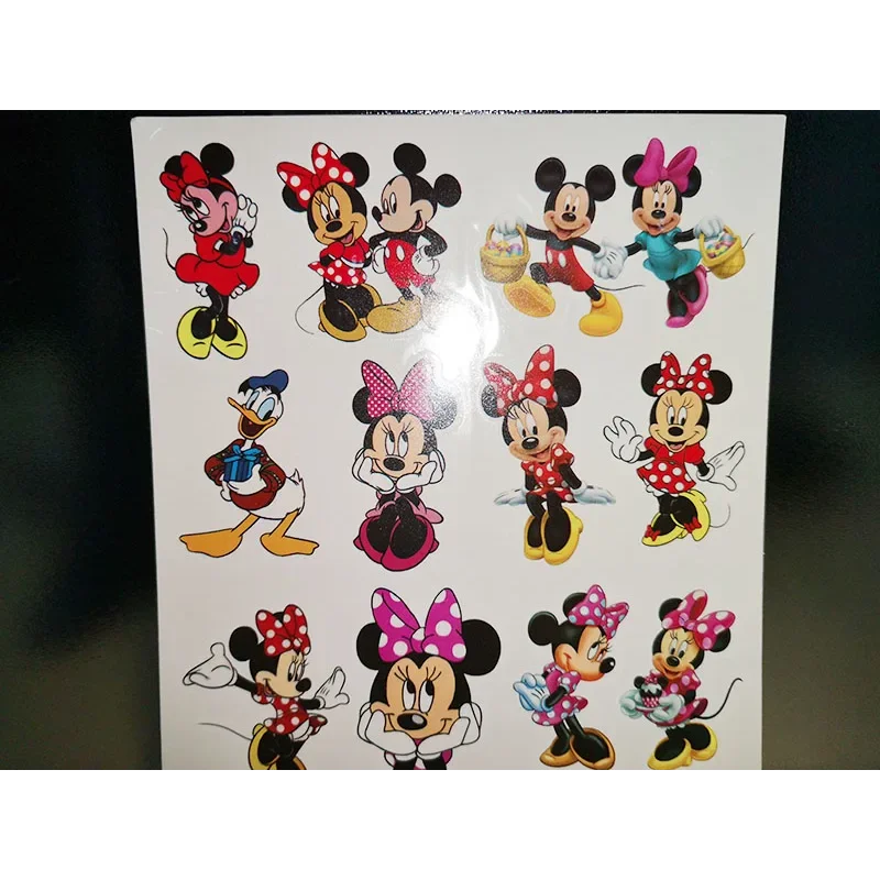 Etiqueta original do tatuagem de Disney Mickey Mouse, figuras aleatórias, desenhos animados clássicos, crianças, meninas, Natal, presentes de aniversário, 1pc