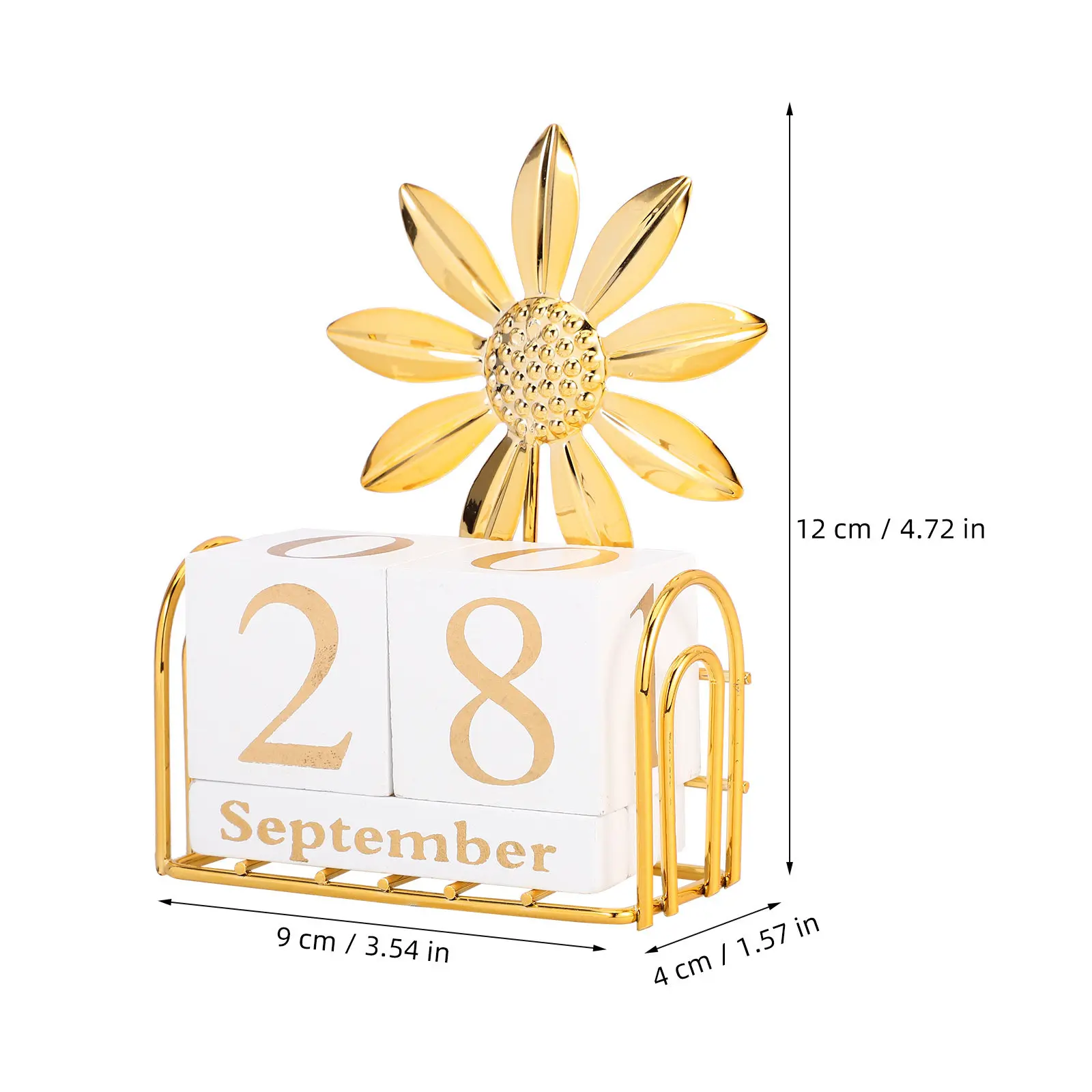 Wooden Block Calendar Desk Organizer – Cute Daily Date Tracker for Home Office Decor