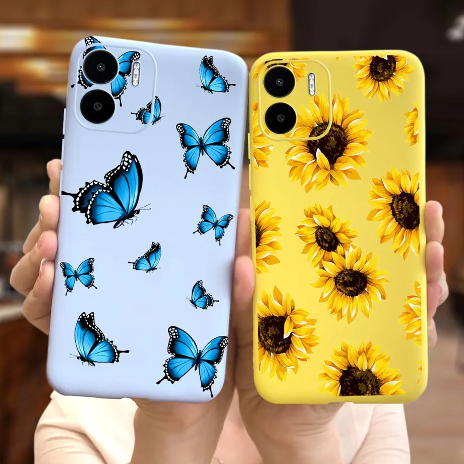 Silicone Phone Cover For Xiaomi Redmi A2 RedmiA2 A 2 Case Bumper Soft TPU Feather Cow Sunflower Coque For Redmi A2 Capas Etui