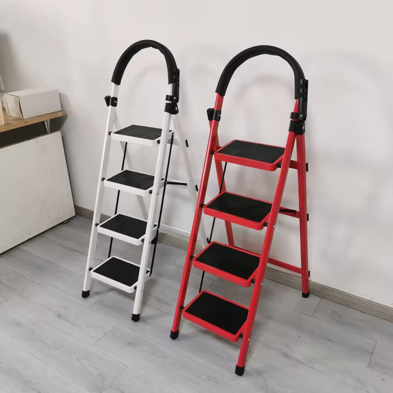 Multi functional folding zigzag ladder home climbing ladder storage rack flower rack thickened pedal portable pavilion staircase