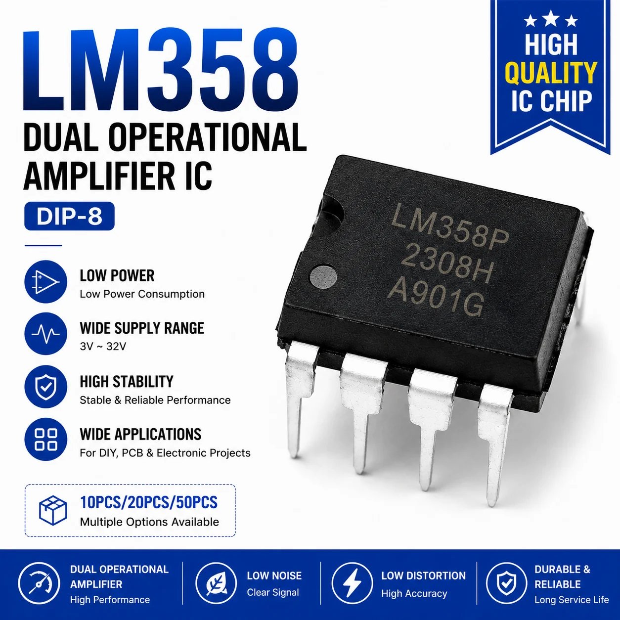 1020/50/100PCS LM358 LM358P DIP-8 Operational Amplifiers - Op Amps Dual Op Amp New Original