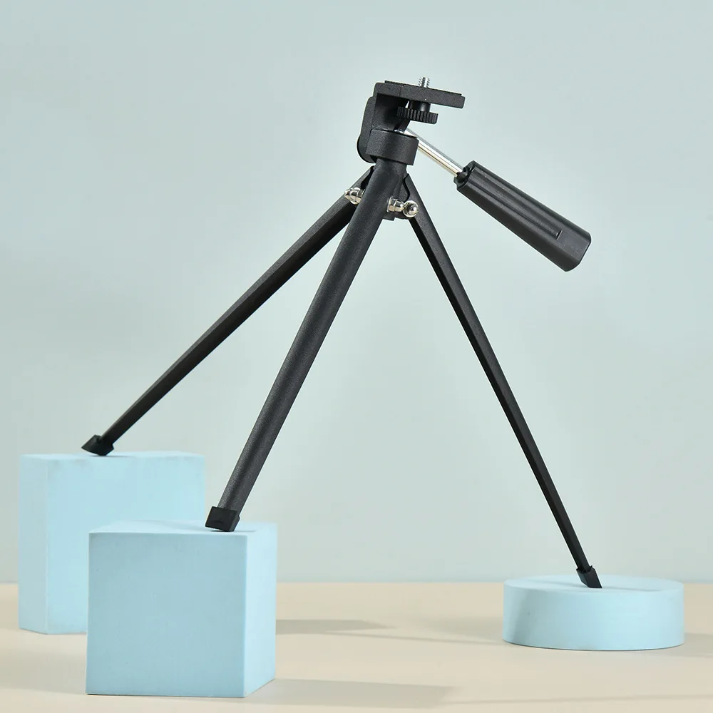 Full Metal Tripod 1/4 inch Standard Interface Portable Desktop Stand Handheld 360 Degree Rotation Astronomical Telescope