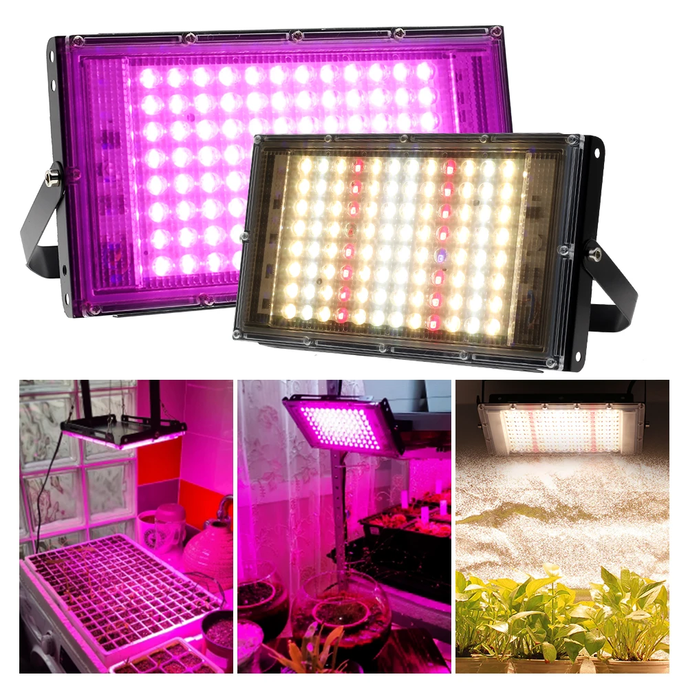Full Spectrum LED Grow Light 50W 100W 150W 220V For Hydroponic Indoor Plants Growing Lamp For Greenhouse Seeding IP65 Waterproof