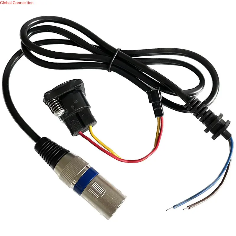 Three-hole Canon Plug Socket with Line for Electric Bicycle 36V 48V Charger Output Plug Connection Line Replacement Maintenance