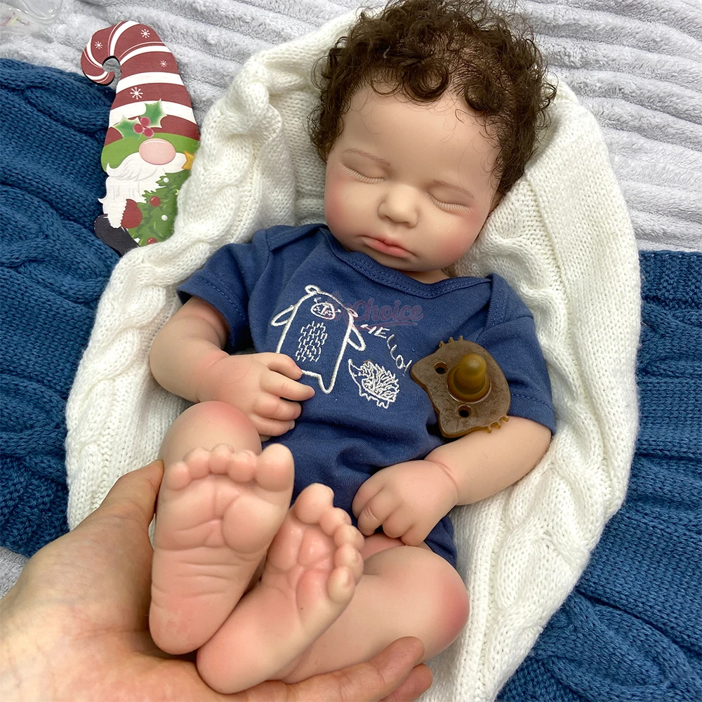 Poupée Reborn en Silicone Chubby Baby de 20 pouces, peau ultra douce, lestée, cheveux bouclés implantés à la main pour une sensation réaliste et un confort optimal