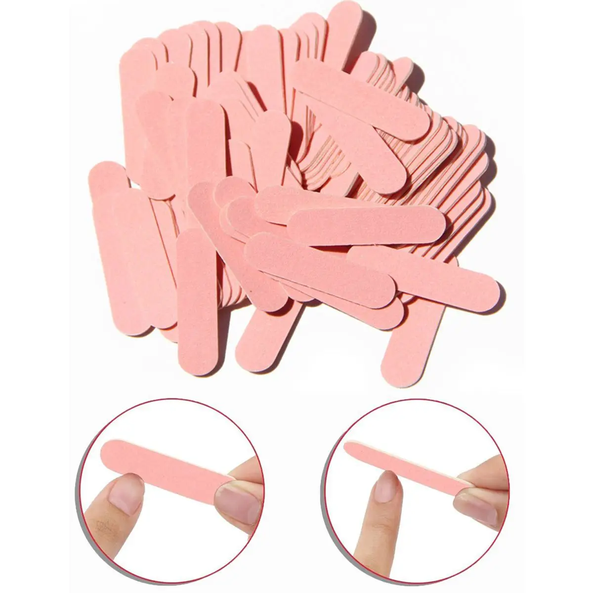 15/30/50/100 Pcs Arquivos de Unhas Rosa Placas de Esmeril Dupla Face para Manicure Pedicure Nail Art Polimento e Modelagem