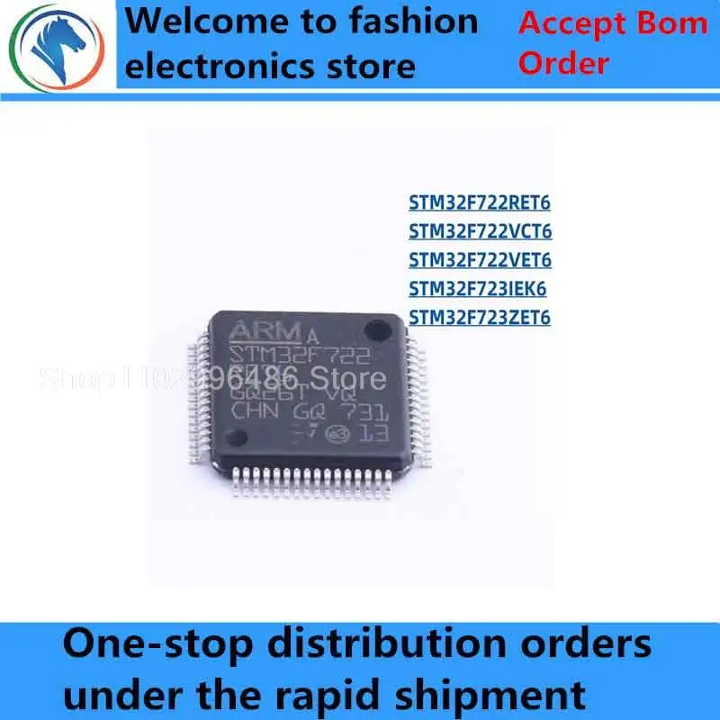 

100% New STM32F722RET6 LQFP64 STM32F722VCT6 STM32F722VET6 LQFP100 STM32F723IEK6 UFBGA201 STM32F723ZET6 LQFP144 chips ic