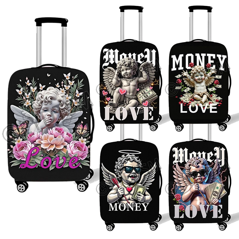 

18-30 Inches Cute Love Angel Money Pattern Luggage Cover Angel with Wings Trolley Protective Suitcase Cover