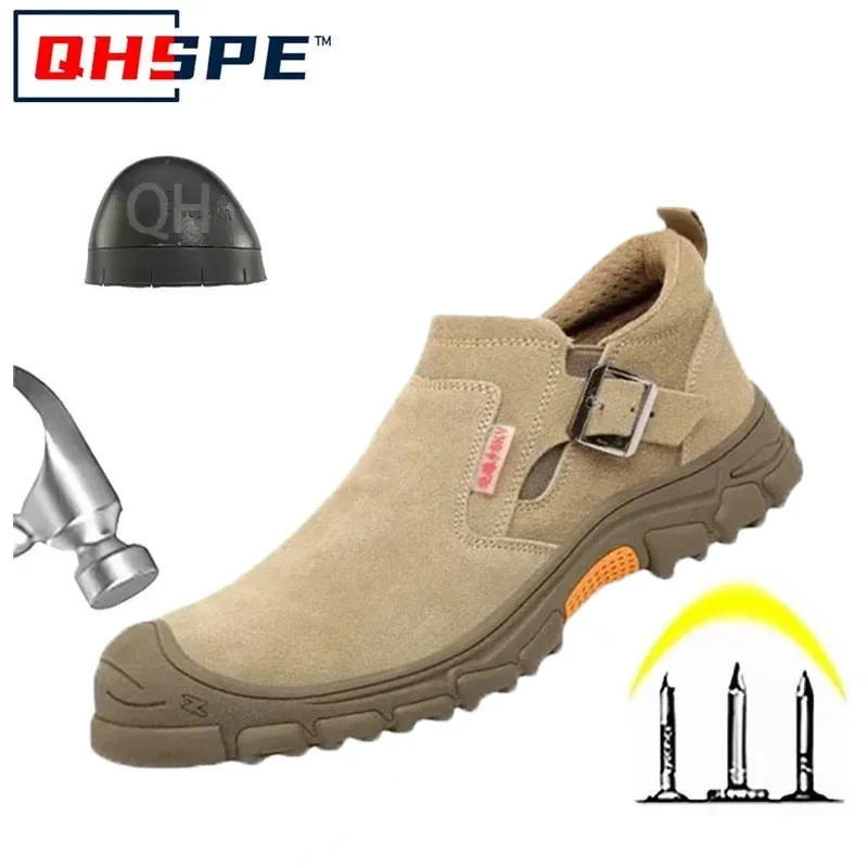 

New Safety Shoes Men's Leather Boots Men's Sports Shoes Summer Safety Work Shoes Men's Welding Work Lightweight Shoes Men's