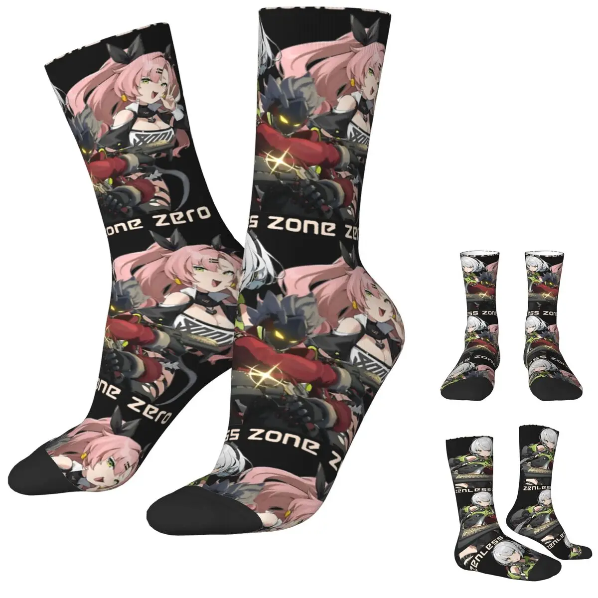 Video Game Zenless Zone Zero Socks Winter Stockings Korean Men Breathable Socks Custom Climbing Non Slip Socks