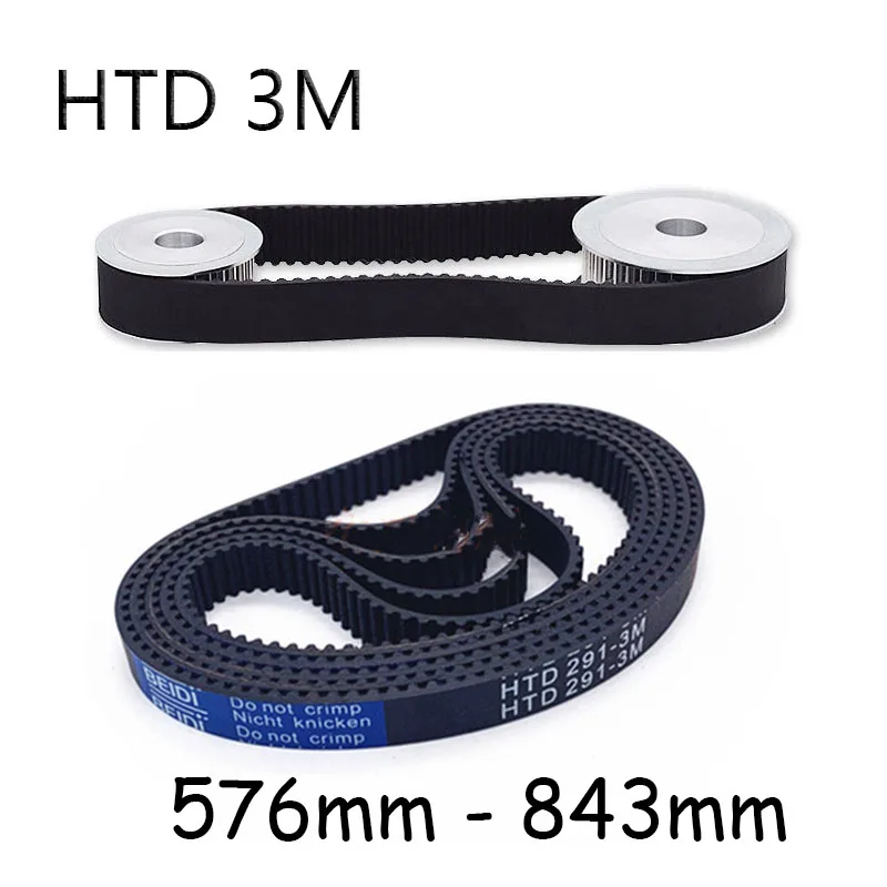 3M Timing Belt Length Perimeter 576mm - 843mm Width 6mm 10mm 15mm 20mm Pitch 3mm Rubber Closed Loop Synchronous Belt