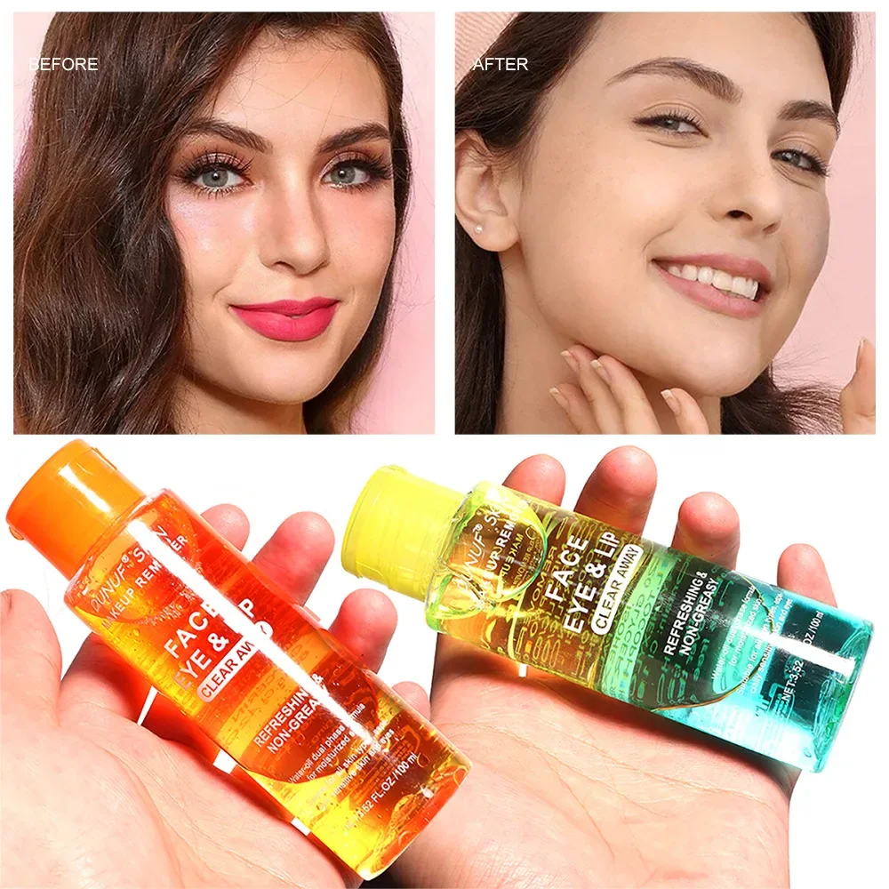 DUNUF 100ML Makeup Remover 3-in-1 Cleansing Oil Water-Oil Dual Phase Deep Clean Moisturize Oil Control Not Greasy