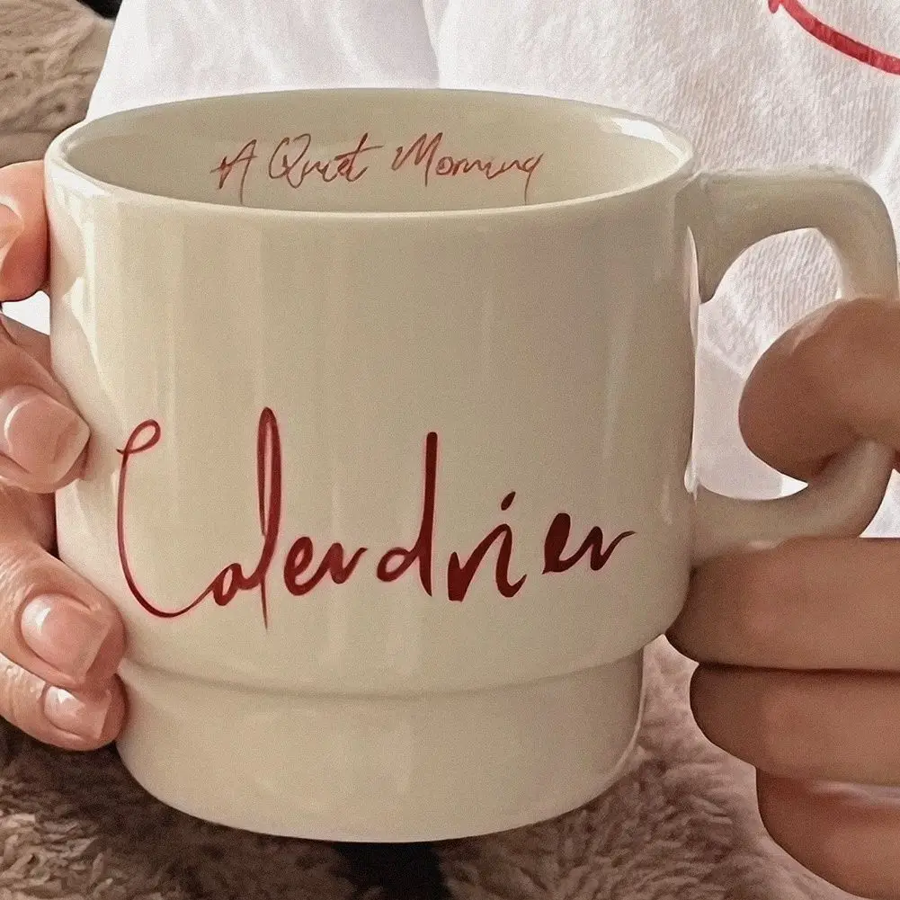 

Letter Coffee Cup, High-end Sense, Simple European Ceramic Mug,Drinkware French Retro Mug, Lover Gift Drinking Utensils