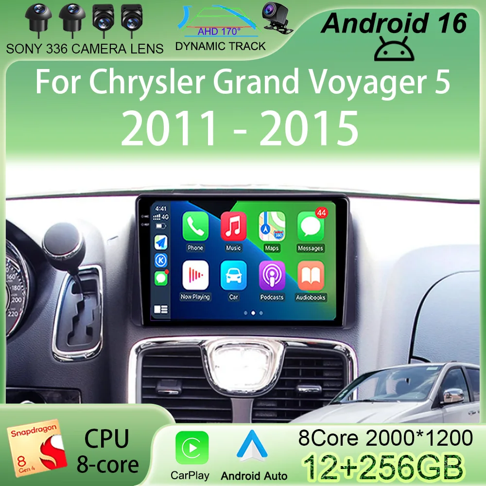 

Android 16 Car Radio Multimedia Video Player Auto For Chrysler Grand Voyager 5 2011 - 2015 For Dodge Grand Caravan 2008-2020 GPS