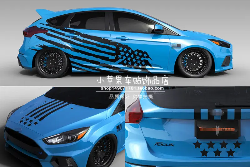 New Car Sticker Vinyl Body Modified Car Decal FOR Ford Focus 2012-2022 Body Flag Decorative Car Film