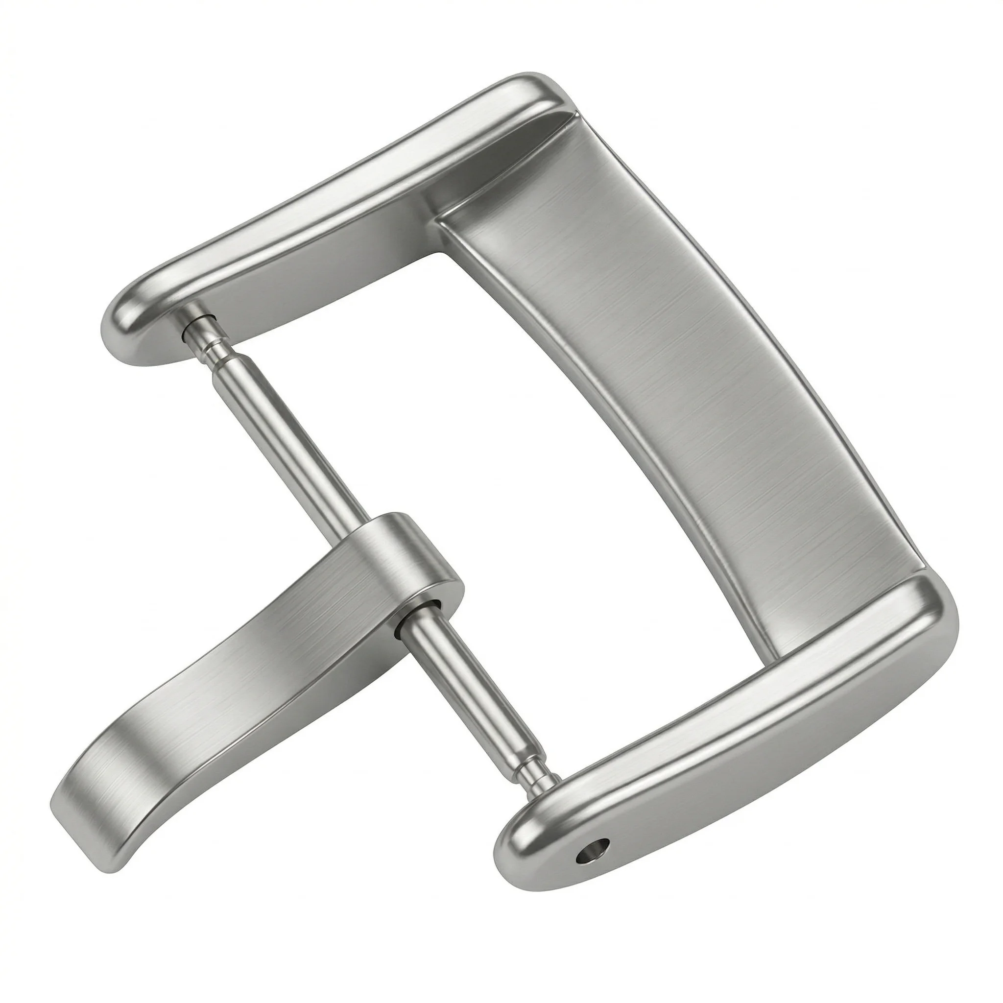 316L Solid Stainless Steel Watch Buckle 16 18 20 22 24mm Brushed Pin Clasp for Leather Strap Silver Black Men image 4