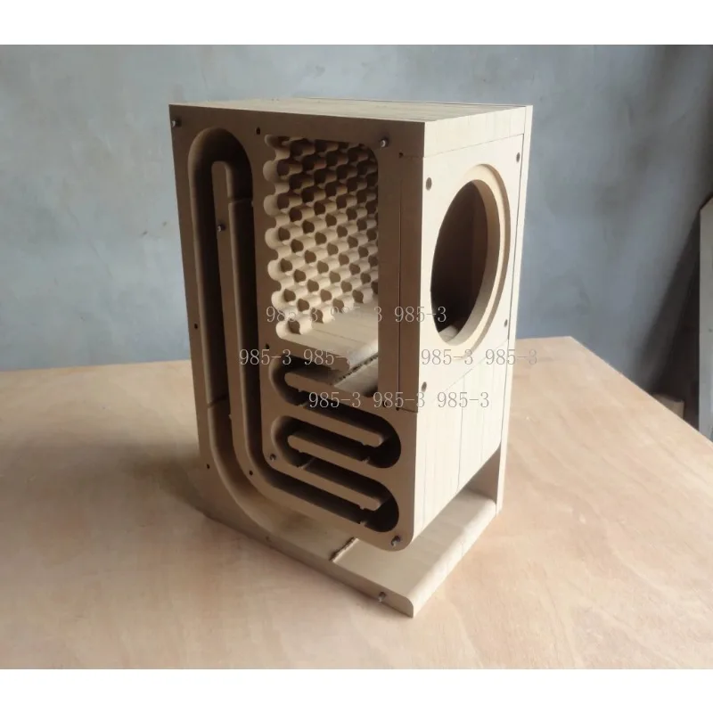 Wooden Maze Speaker Cabinet, 3/4 Inch, Desktop Empty Box for DIY Stereo