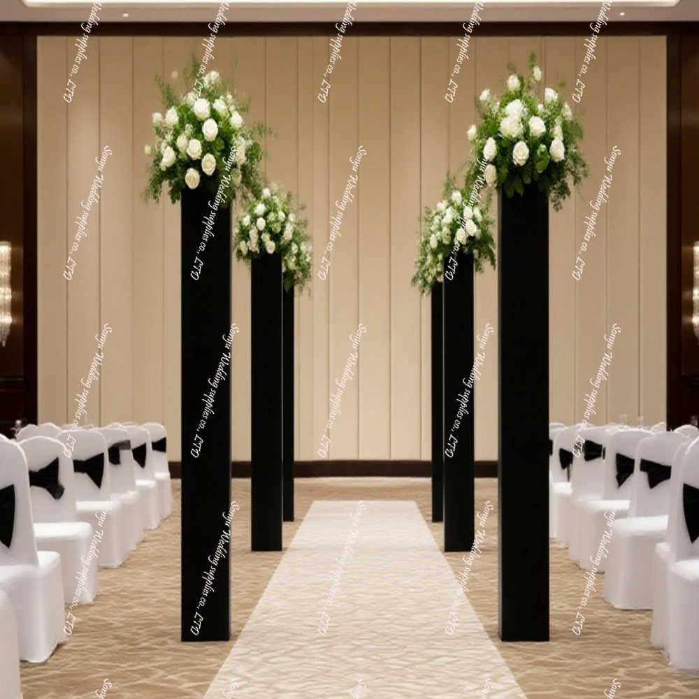 

3-10pcs)2-120cm)Factory square Event Decoration Supplies Gold Metal Table Party Wedding Centerpieces Flower Stand